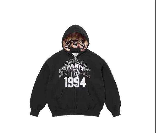 SS S Hoodie Green MM6 Grey M XL L Zipper Black 24 Hooded 0917